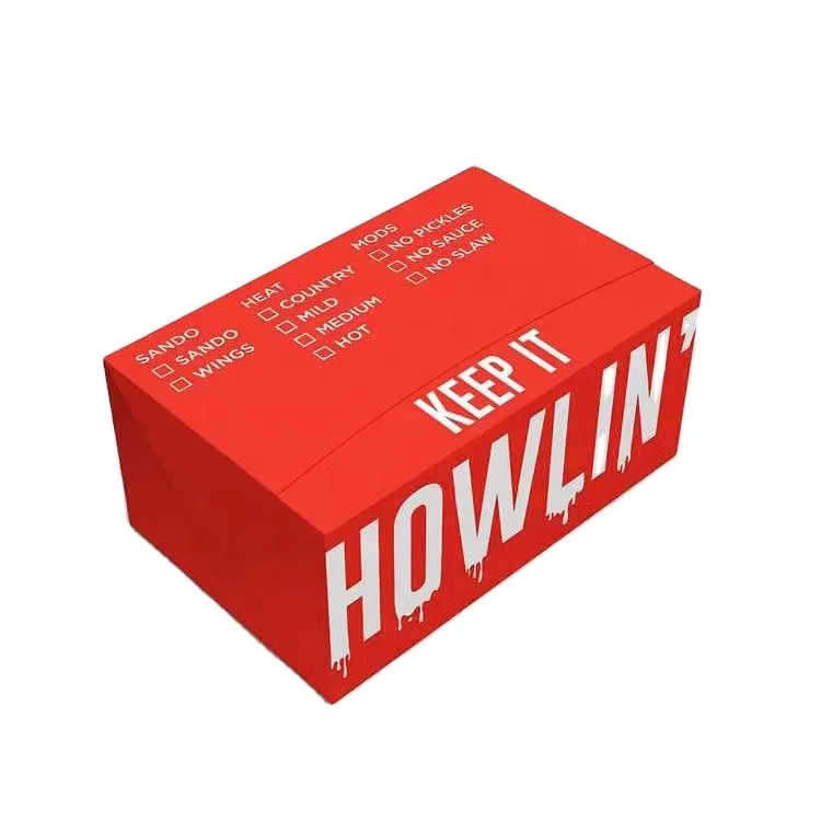 2022 Hot Sale Fast Food Paper Container Customized Disposable Fried Chicken Delivery Box