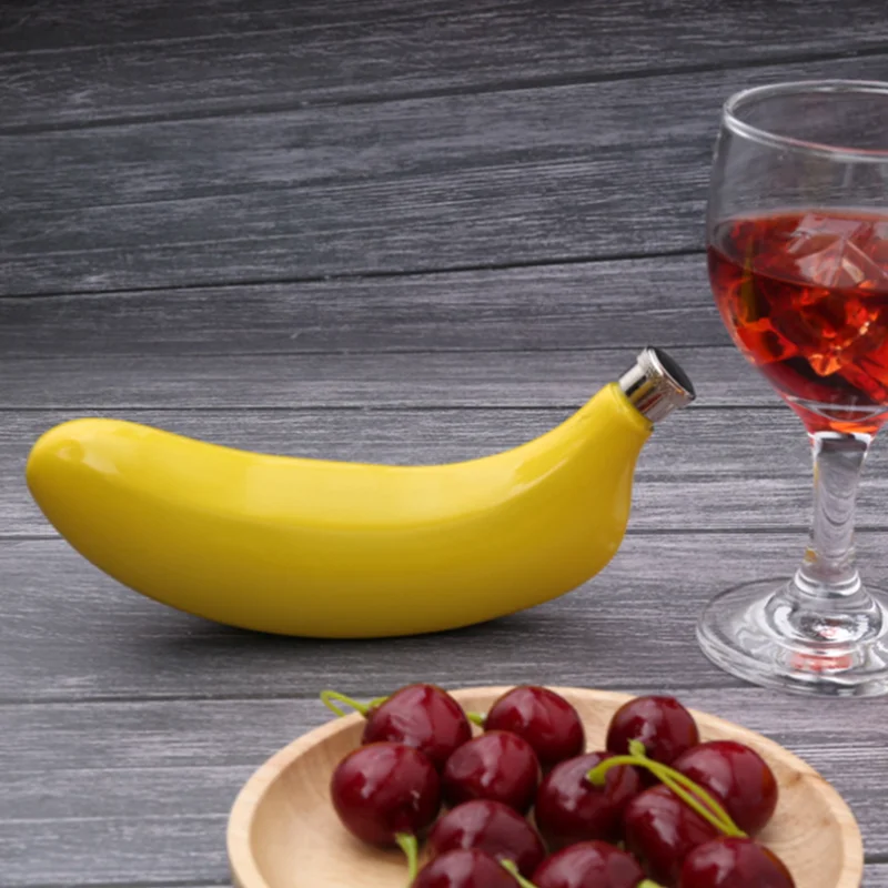 5oz Banana Shaped Hip Flask Pot Stainless Steel Pocket Wine Bottle Drinking Accessories