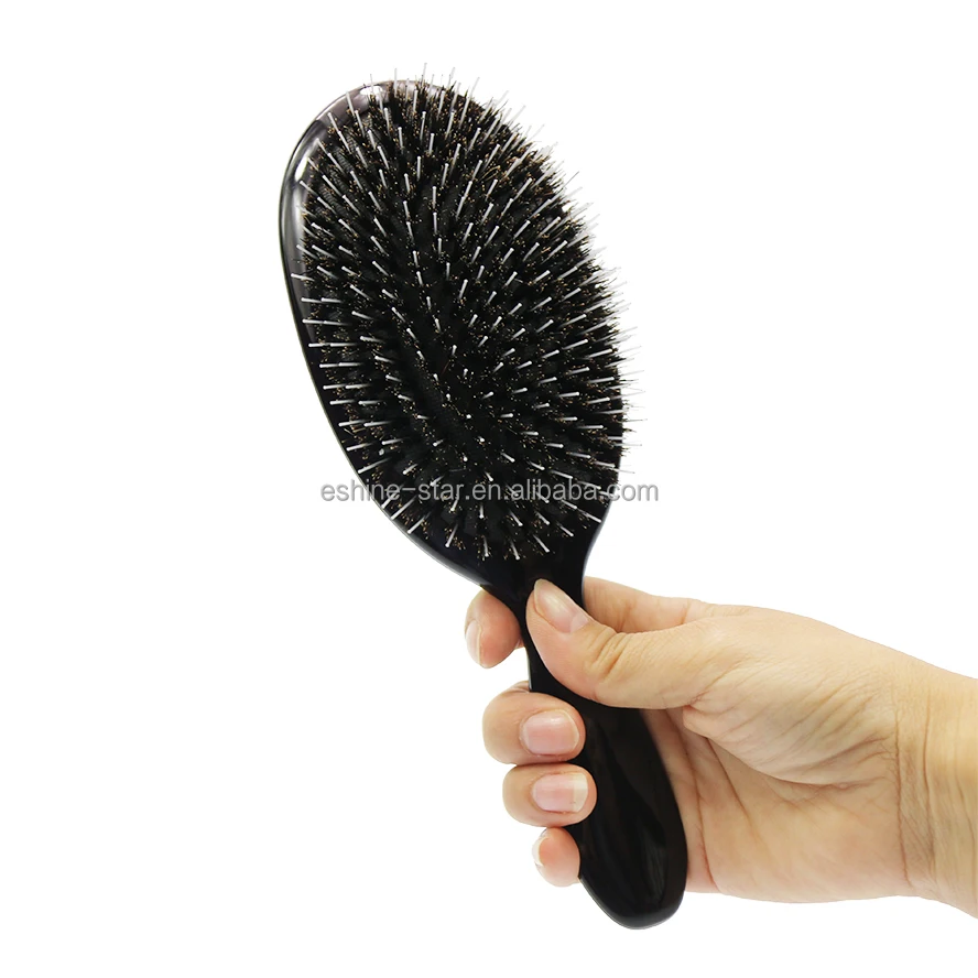 Salon Detangling Style Thermal Heat Hair Brush Ionic Extension Hair Drying Custom Massage Paddle Boar Bristle Hair Brush
