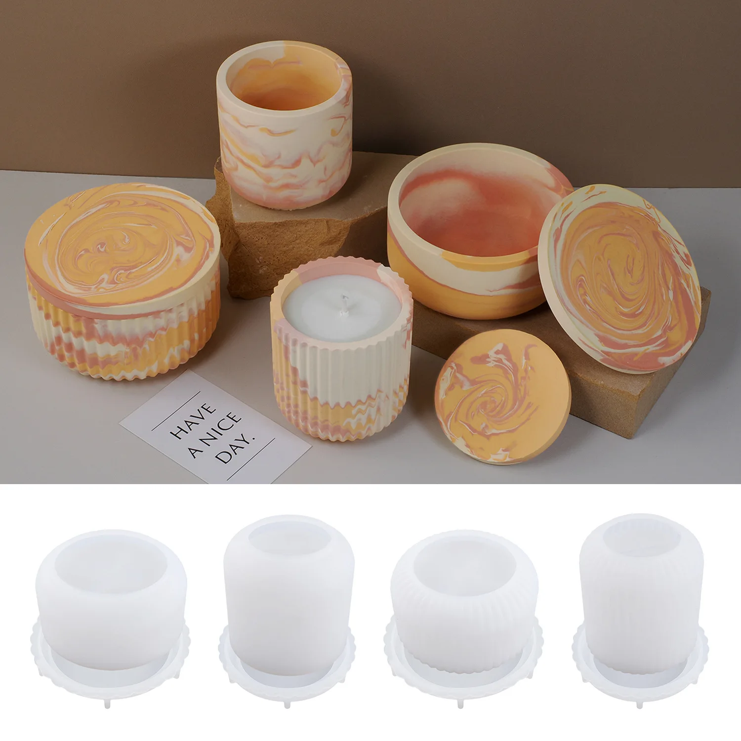 Homemade Candles Silicone Mold Wholesale DIY Candle Resin Mold  DIY Candle Making Mold