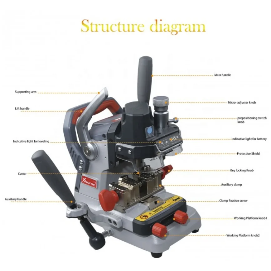 For Laser Dimple and Flat Keys Xhorse DOLPHIN XP-007 portable  Manual Key Cutting Machine