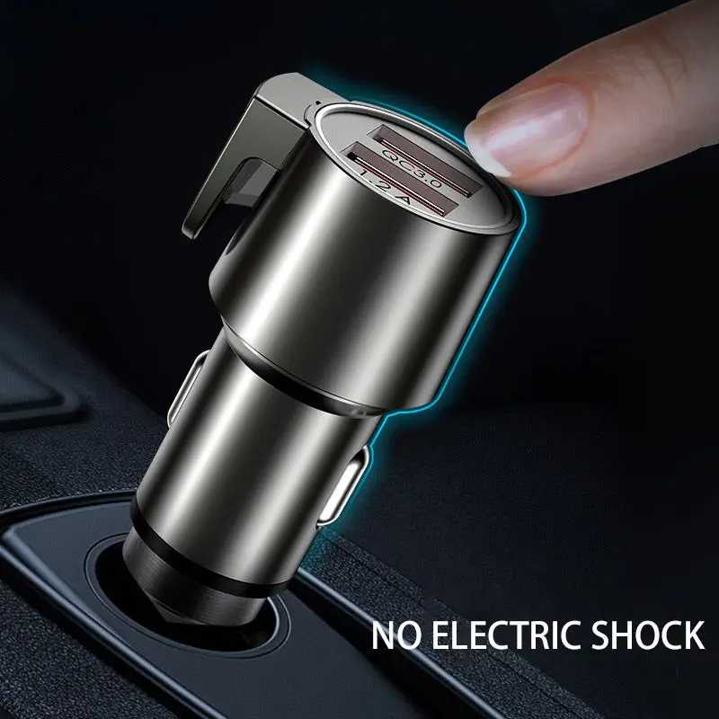 
Luxury Promotion 30W Quick Charger QC 3.0 Dual USB Car Charging Aluminium Alloy Car Charger with hammer and knife 