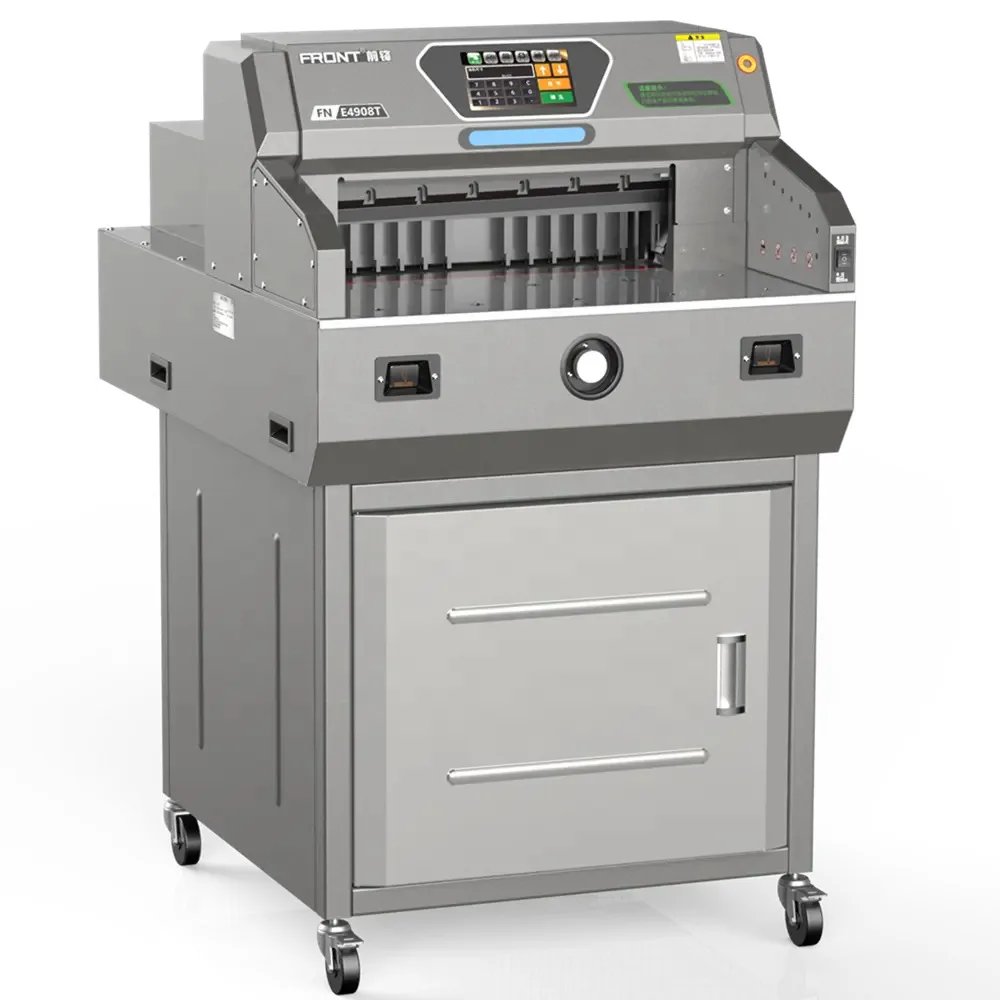 E4908T 490mm premium paper cutter with safety warning light, built-in ball screw machine better quality longer life FRONT
