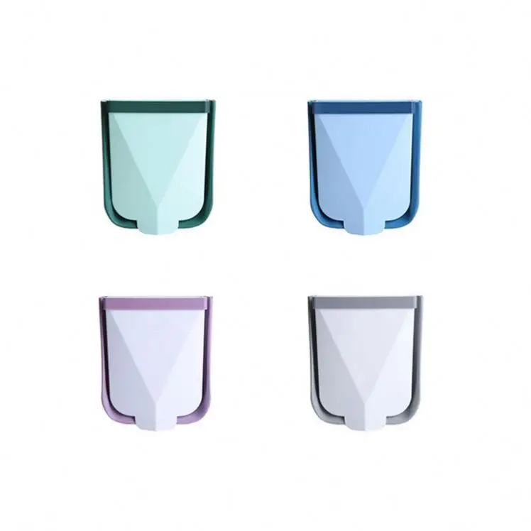 E1670 Under Sink Easy Clean Indoor Food Waste Compost Bucket Wall Mounted Foldable Trash Can Kitchen Foldable Plastic Waste Bins