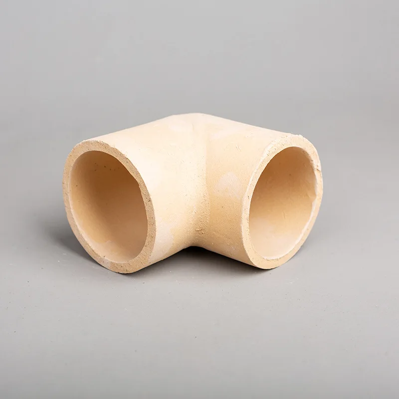 Alumina ceramic tube right angle series, heat-resistant sprue ceramic tubes, for resin sand casting of cast steel and cast iron