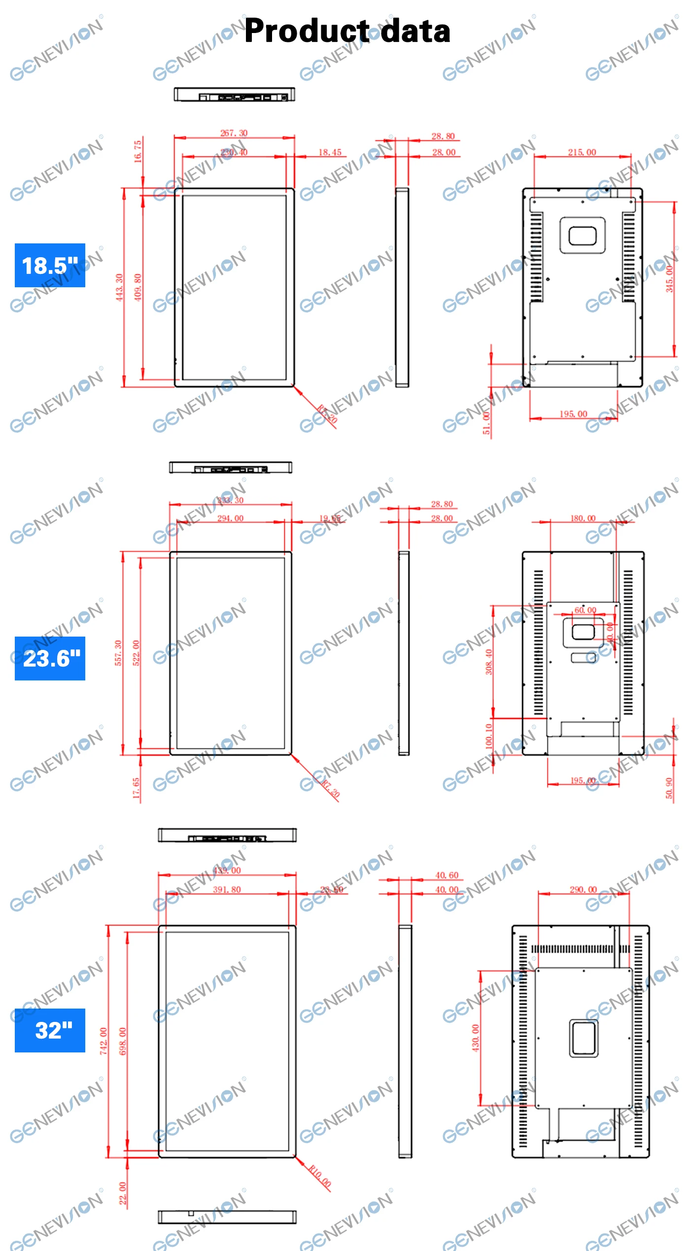 22 inch Super Thin Smart Android Wall Mount LCD Display for Hospital School Classroom 2cm Thickness