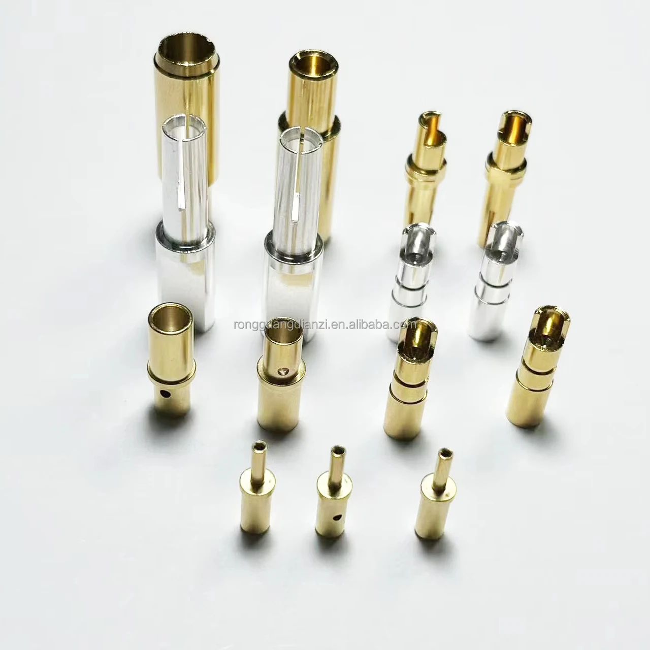 Customized AC/DC Power Plug Medical Welding Solid Brass Nickel Plated Gold Pin Bent Clevis Pins Terminal