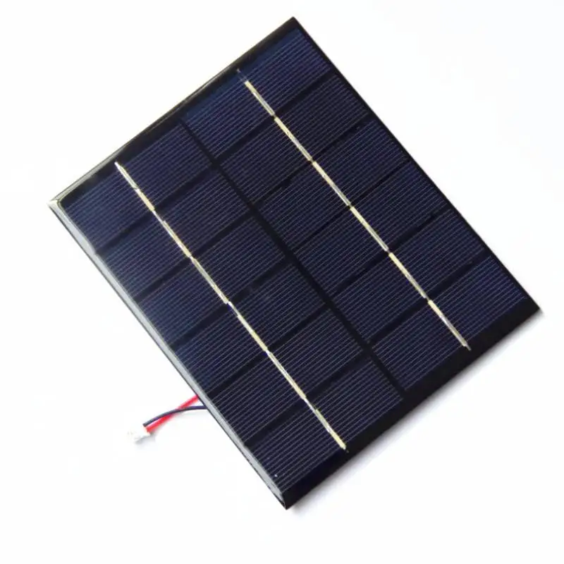 2W 6V Epoxy  mini Solar Panel Module for Toy led light mobile charger +Cable DIY System Solar Charger For 3.7v Battery