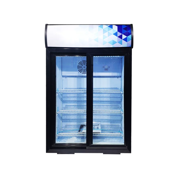 Meisda SC105L 105L раздвижные стеклянные двери вертикальный дисплей Холодильник Холодильное оборудование для супермаркетов с двумя дверями