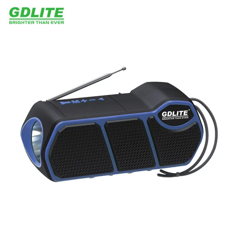 GDLITE portable mini solar music speaker FM radio with torch MP3 playersolar emergency lights popular in Africa