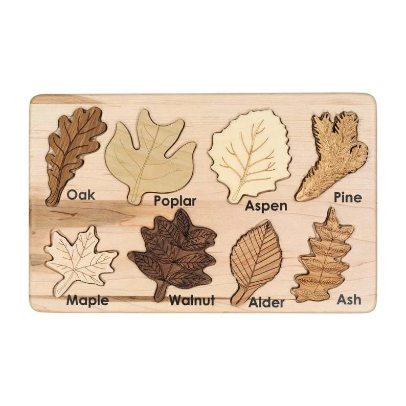 Factory Direct Wholesale Montessori Wooden Leaf Jigsaw Puzzle Wooden Educational Toys For Kids
