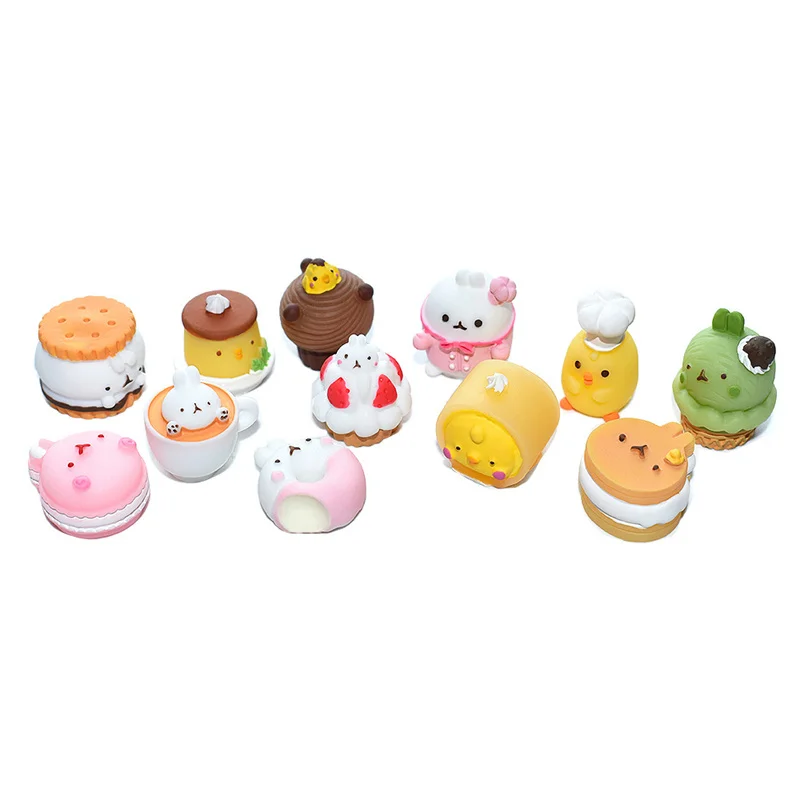 Kawaii 3D miniature food Play cartoon resin dessert cake craft