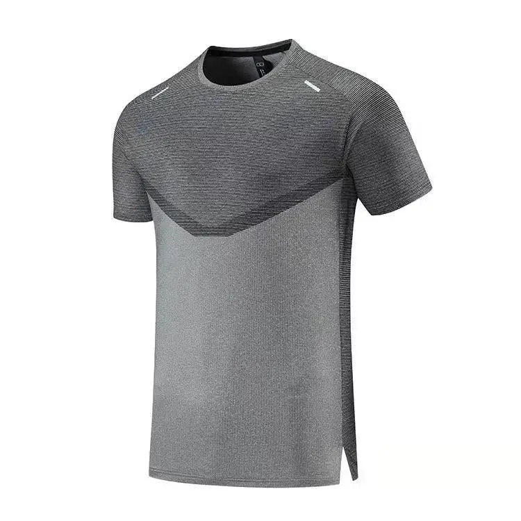 New Arrival Hot Popular Reflective Strips Outdoor Sports Running Breathable Training Sport T Shirt Men Gym