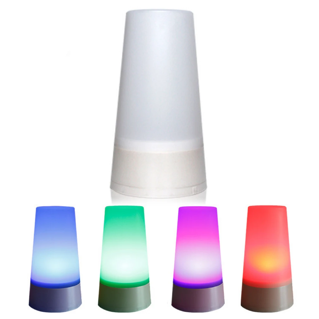 Цветная RGB светодиодная настольная лампа с изменением настроения и 4 цветами питание от батарейки модная цветная Ночная