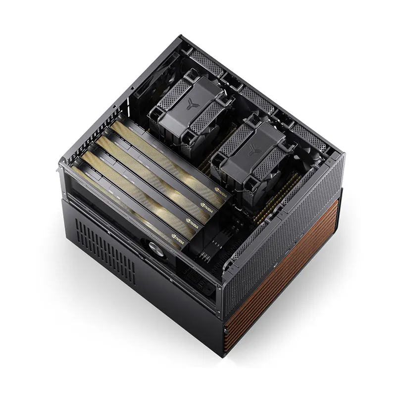 JONSBO N5 Mini-ITX Aluminum Mini Chassis ATX Mid Tower Case 8+1 HDD Bay Dual 120mm Fans SFX PSU 1U USB PC Cases Acrylic Material