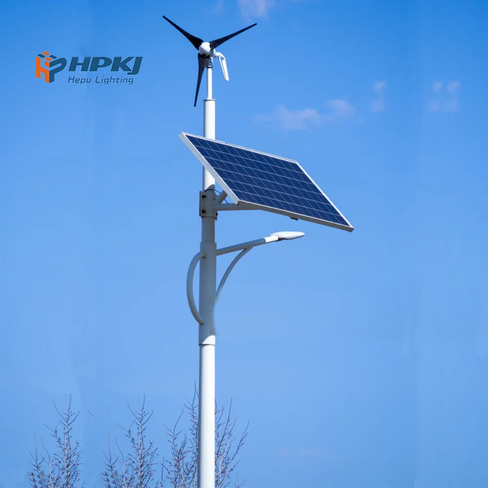 Wind Turbine Farm Desert Park Wind and Solar Hybrid Powerpower Led Light 1KW 2KW 3KW 4KW 5KW Lithium Iron Phosphate 75 80 IP65