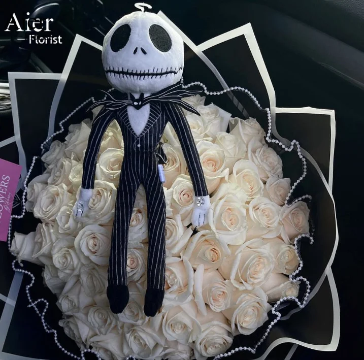Aierflorist New funny Halloween Jack Plush Toy Grab Skeleton Stuffed Plush Toys Doll For bouquet Gift decoration