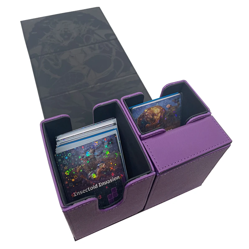 Customized Board Game Card Easy Storage Deck Box Package leather deck box trading card deck box MTG Yogioh UP