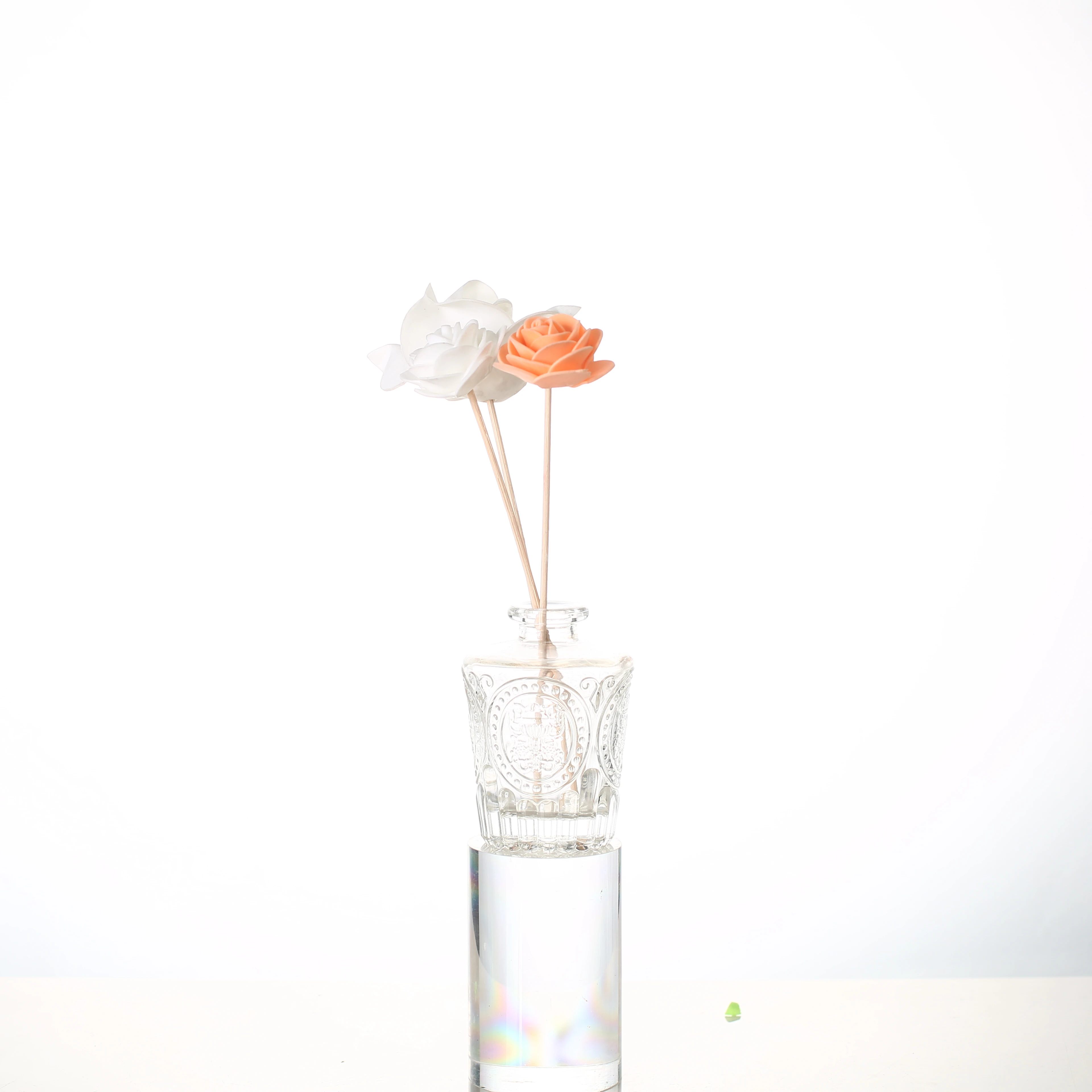 
Customized in Bulk Natural Scented Reed Diffuser Glass Bottle Square Gold Transparent for Car Home Decoration 