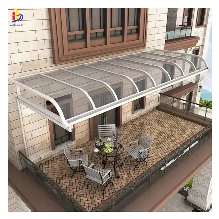 China factory custom outdoor villa aluminum awning canopy glass