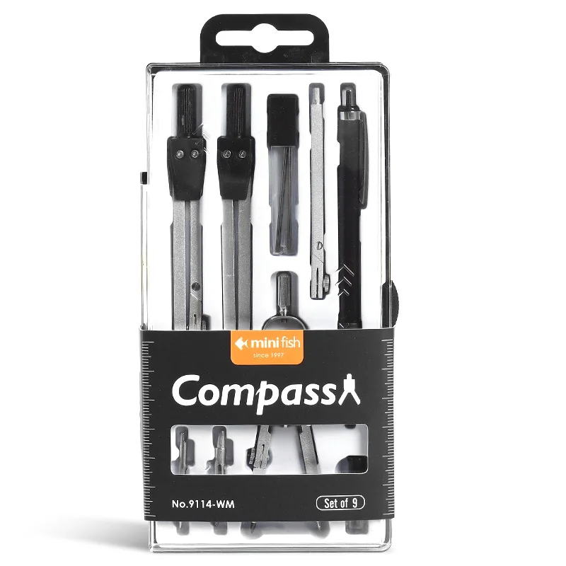 Professional Drawing Instrument Compass Geometry Box Mathematical Tools Math Set Metal