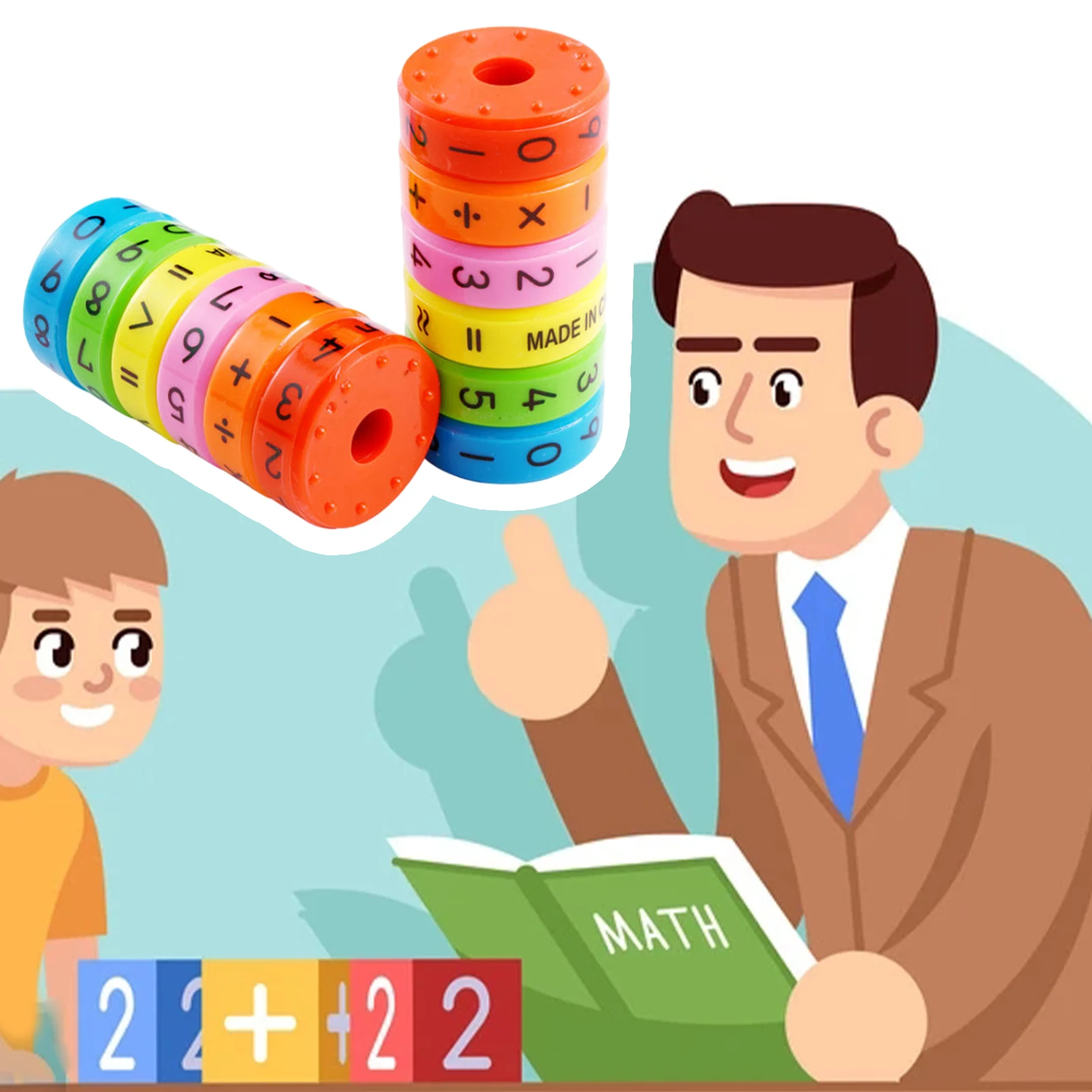 Montessori Preschool Learning Educational Toys Magnet MathToy Counting Game Numbers and Symbols Math Skills Educational Tools