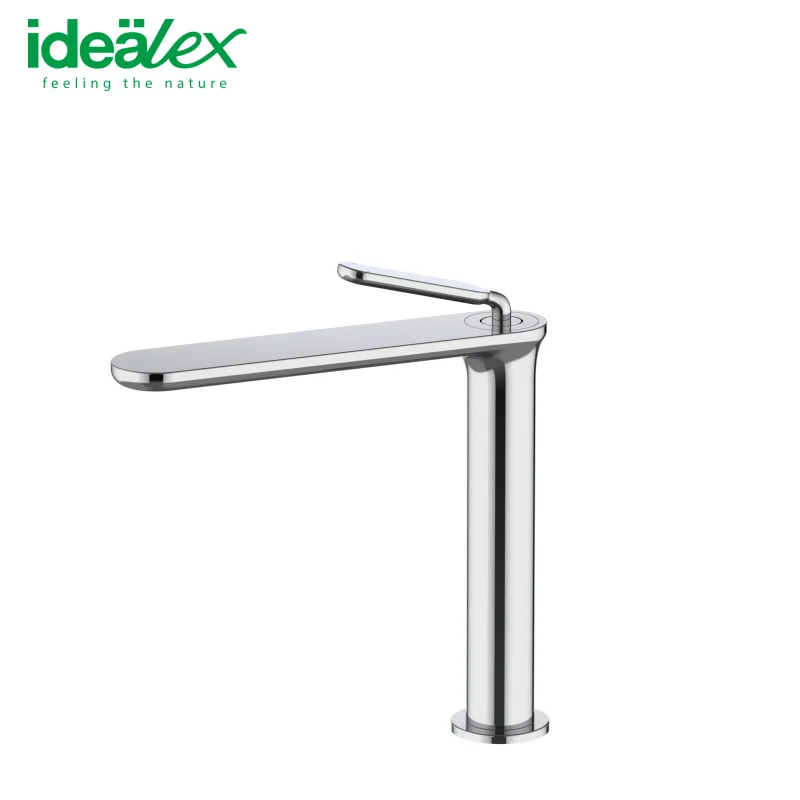 Ares Idealex Brass High Neck Single Lever Brushed Nickel Bathroom Faucet Wash Basin Bathroom Accessories and Faucets Set