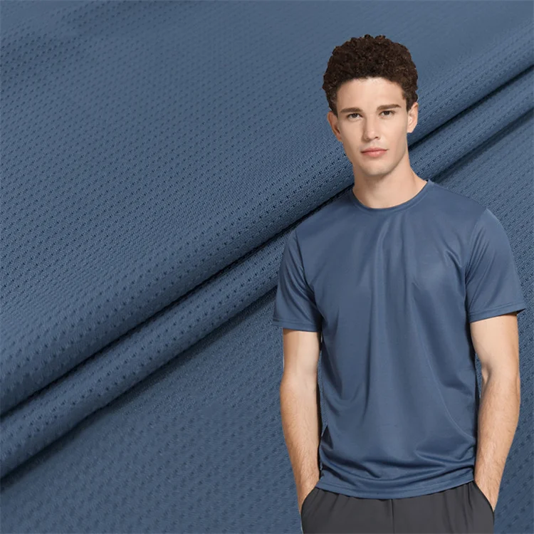 76 nylon 24 spandex t-shirt fabric 165g jersey rolls quick-drying nylon high stretch jacquard mesh warp knitted sportswear