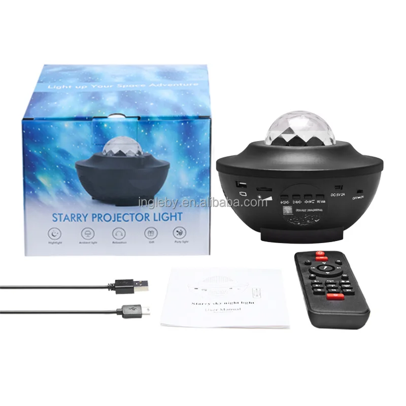 Nebula Starry Sky Projector Night Light USB Star Music LED Light Timer Led Moon Lamp With Remoter For Room Decoration Gift