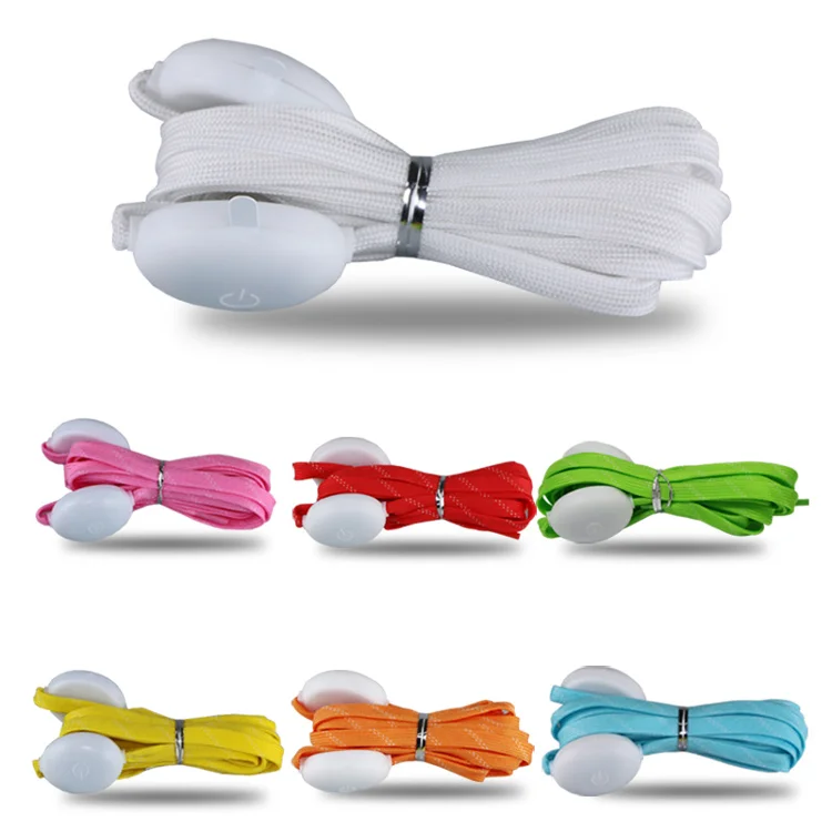 White Shoelaces Light Up Running Shoe laces Nylon 3 Modes 7 Colors flashing Shoestrings LED Light Up Shoelaces for Night Party