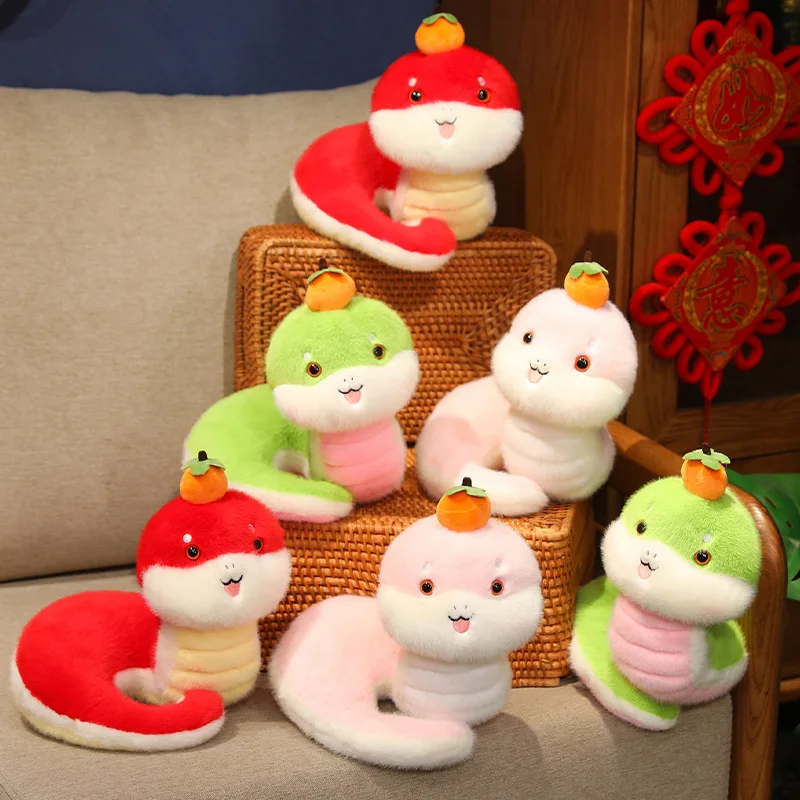 Super soft small plush toy year of the snake cuddly 2025 new year snake plush toys plush snake toy new year trade gift