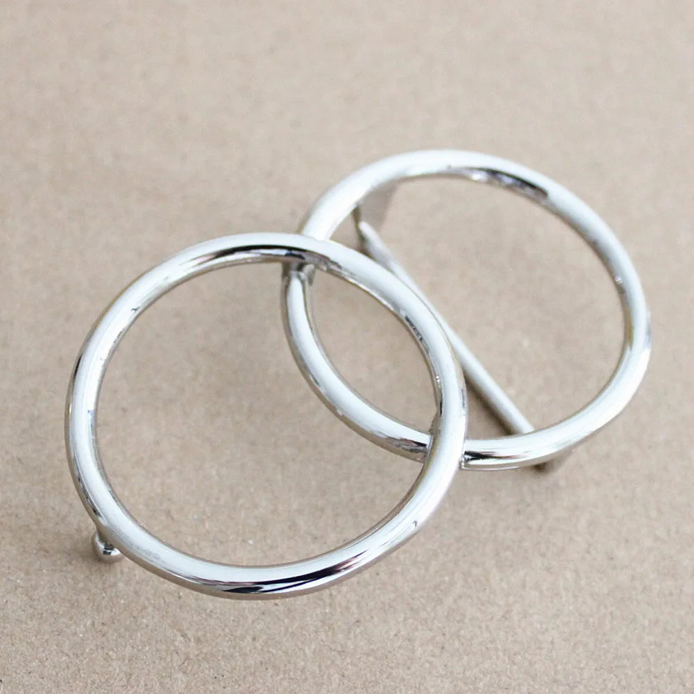 hot sale new arrive 2 circle plate buckle for woman dress double ring metal belt buckle