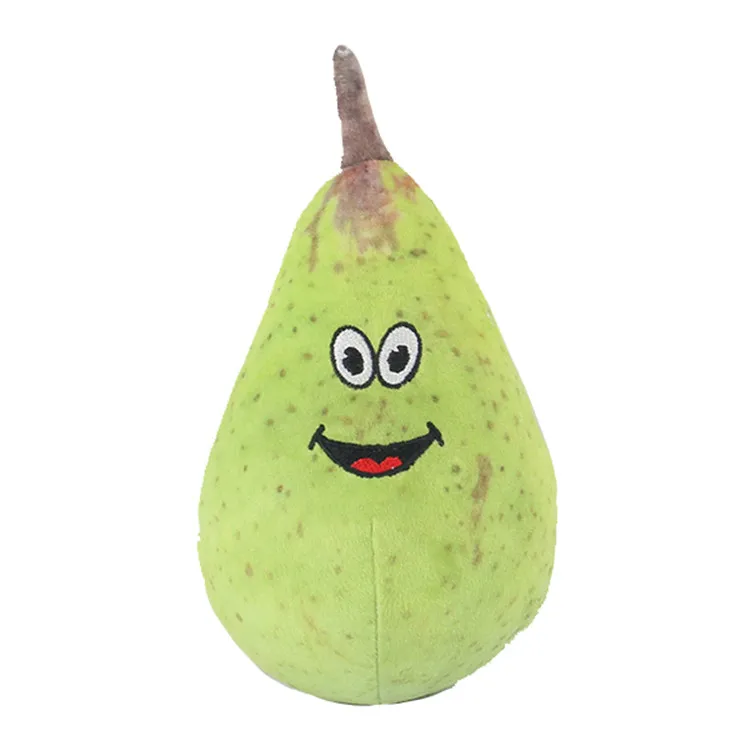 D King Chinese Manufacturer Fruit Vegetable Plush Interactive Durable Chewing Squeaky Recycled AvocadoToys for Dogs