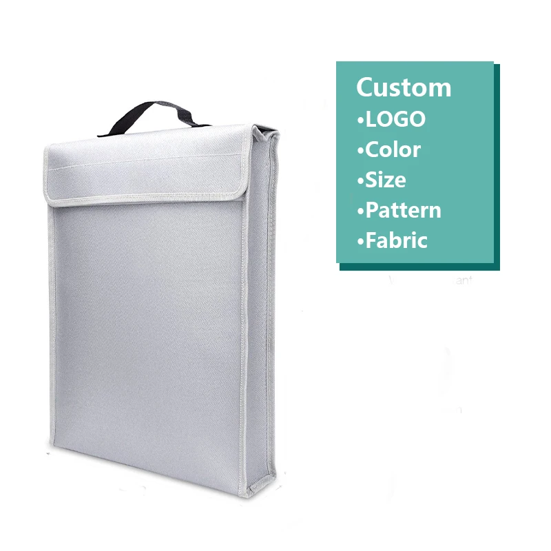 Custom Document Bag Money Files Card Holder Bag Safety Fireproof Organiser Pouch Waterproof File Pockets Storage Box Laptop Bag