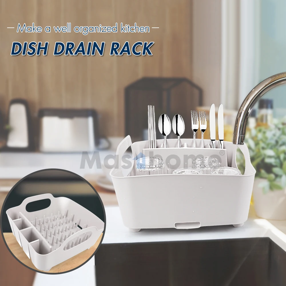 Masthome  Kitchen Storage Drying Basket  Escurridor De Platos Plastic PP Holder Organizer Dish Drying Drainer Racks