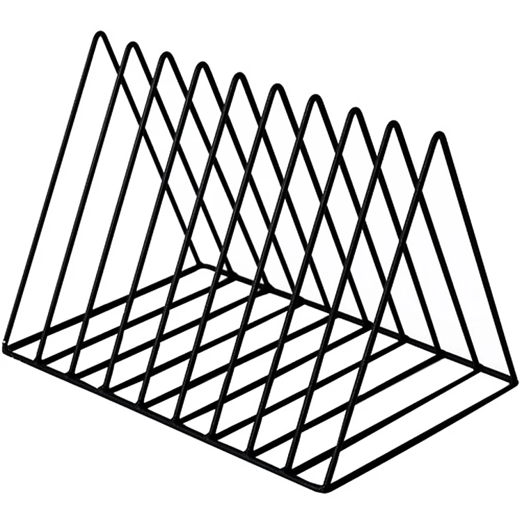 Metal Wire Modern Black Desk Book Shelf Rack For Home Office