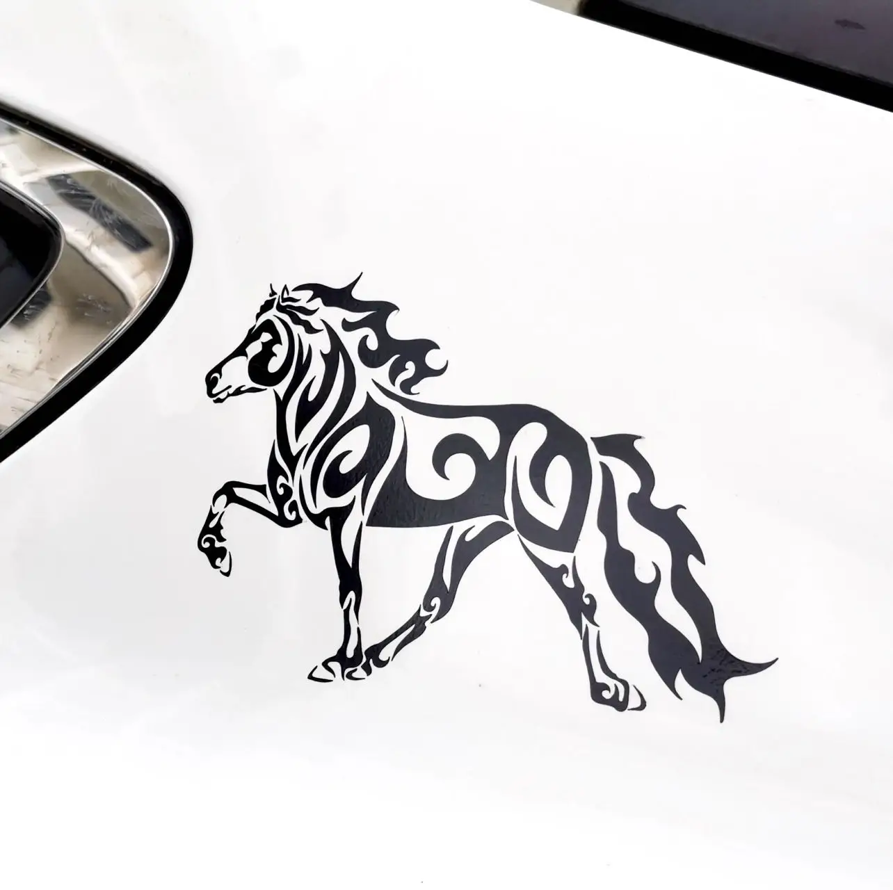 UV Protective Single Black Color Car window Decals Waterproof Cartoon Horse Design Transfer Car Stickers