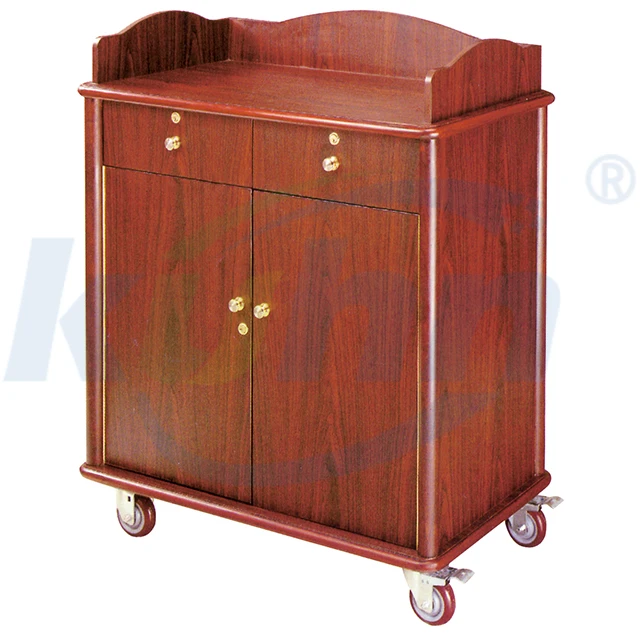 Hotel flambe trolley mobile gas stove 4 wheels with drawers restaurant cooking trolley