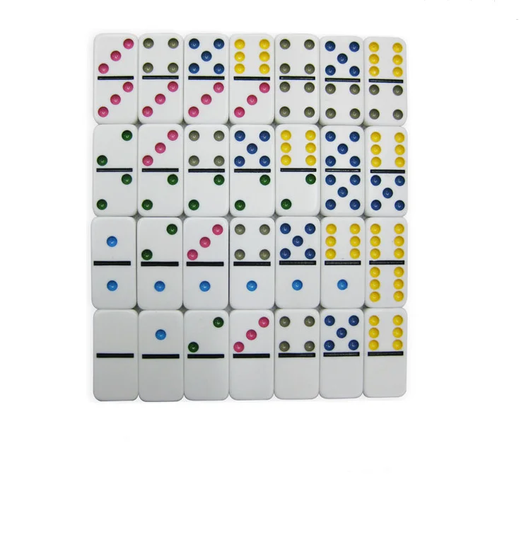 Color Double Six Professional Dominoes with Metal spin
