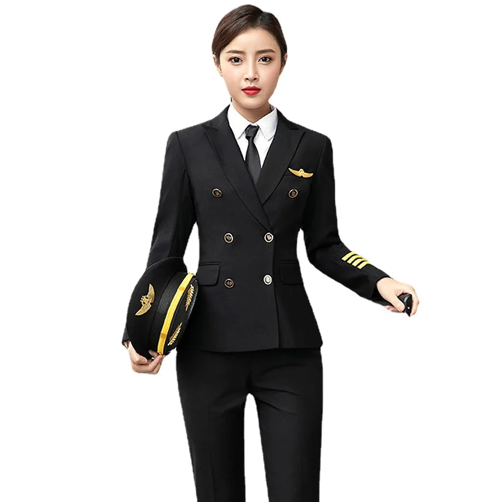 pilot uniform Captain uniform female airline pilot Stewardess occupational work ground uniform