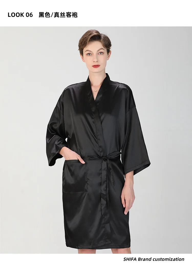 customized  gown smock hairdressing beauty SPA salon client custom logo kimono barber robe