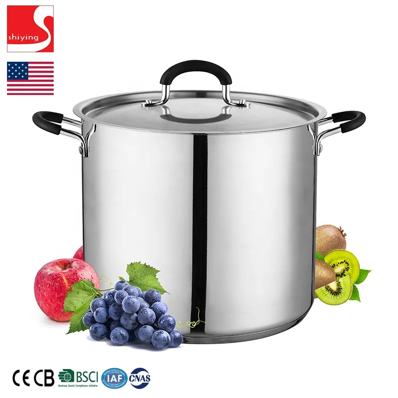 SY-Kitchenware 7-Quart Classic Stainless Steel Dutch Oven Casserole Stockpot with Lid 7qt 15 pot soup 28cm 30  OEM ODM customize