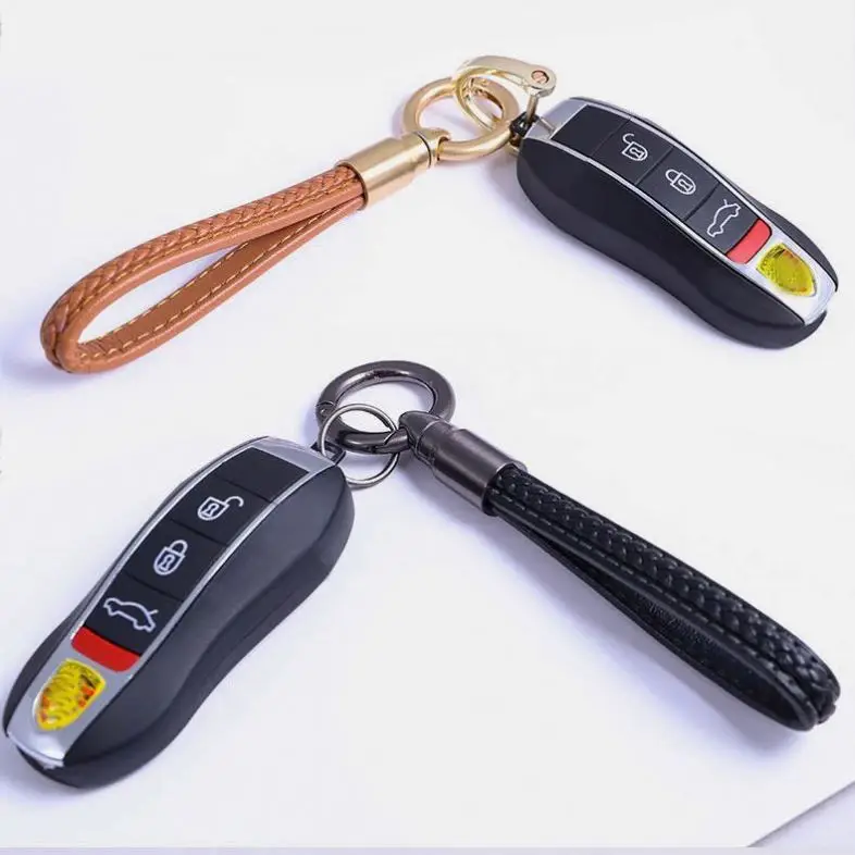 Factory Wholesale Supply Fashion Blanks Leather Car Keychain Leather Keychain