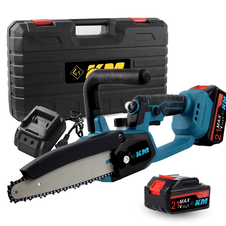 KM Handheld Lithium Battery Chainsaw Garden Tools 12 inch Wood Cutting Machine Chainsaw