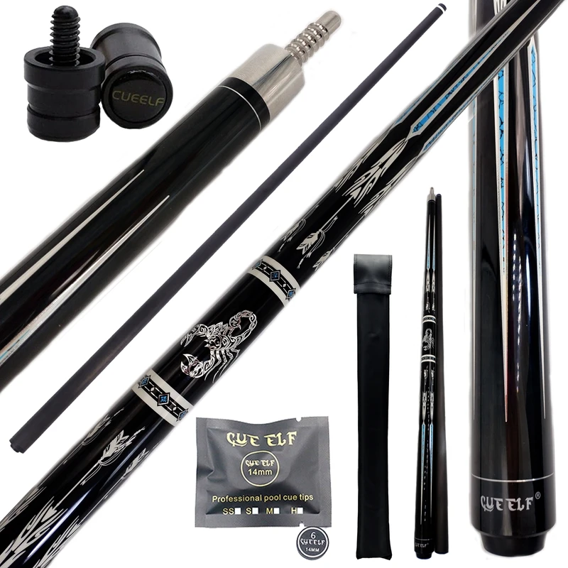 Cueelf  carbon fibre pool cue  maple wood  pool cue stick fury pool cues billiard