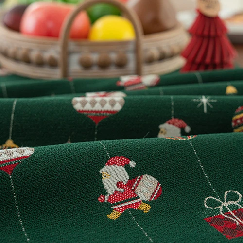 New Customization Christmas Knitted Fabric Tassel Home Grid Table Decor Table Runner for Winter Dining Farmhouse.