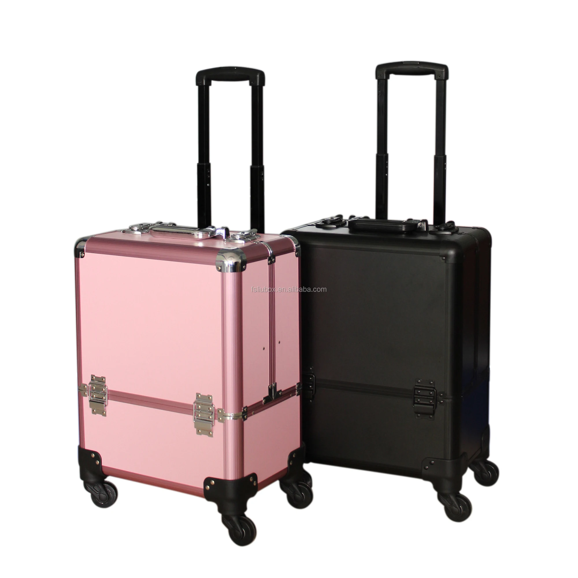 Professional Cosmetic Trolley Storage with Swivel Wheels Salon Barber Case Traveling Cart Trunk for Makeup Hair artist Nail Tech