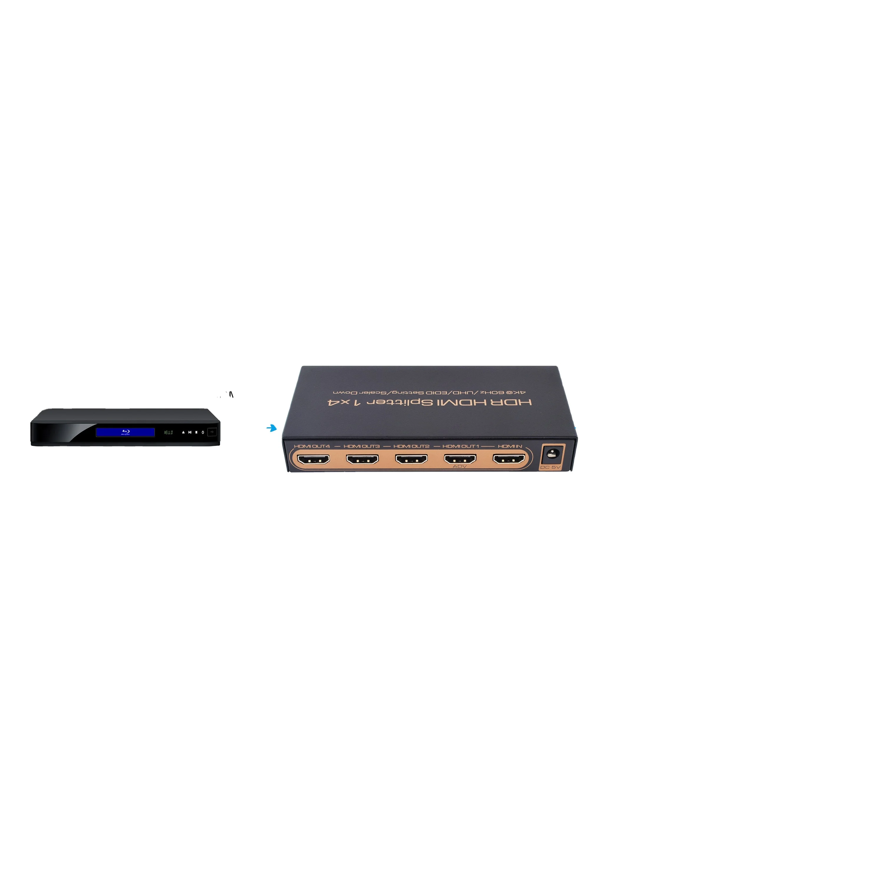 HDSP0019M1 1080P 3D Hdmi Splitter Switcher Extender HDMI Switch 2K 4K 4-Port