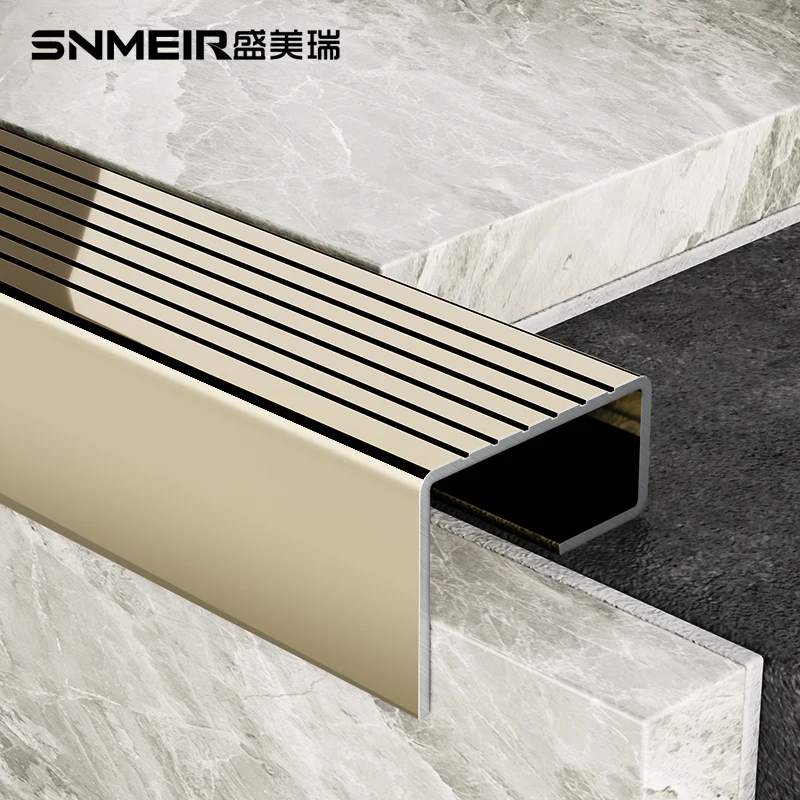 Senmry stainless steel Metal Anti-slip Stair skid strip for tile