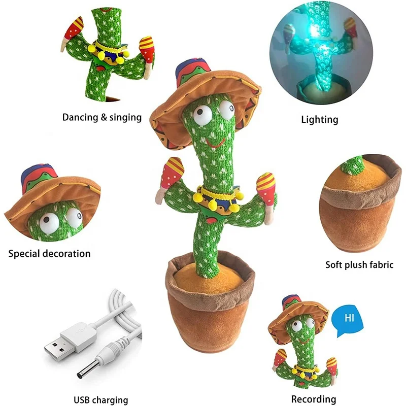 Singing Dancing Cactus Children Gal Mimicking Cactus Toy Dancing Talking Cactus Toys